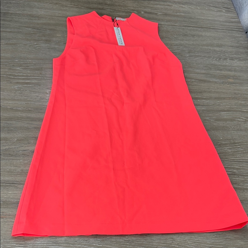 Alice + Olivia Sleeveless Coral Pink A-Line Dress